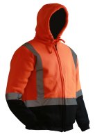 [PCH1075-FLOR/BK-XS] CAUTION D/N PREMIUM LINED HOODIE - FULL ZIP-SIZE (XS)