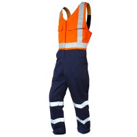 [820008-4] OVERALL ACTION BIB, 300GSM COTTON, ORANGE/NAVY,D/N-SIZE (4)