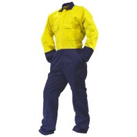OVERALL LS, 300GSM COTTON, YELLOW/NAVY DO-SIZE