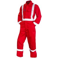FR OVERALL, 240 GSM.88/12 11 CAL, RED WITH TAPE-SIZE