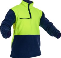 CAUTION D/O POLAR FLEECE 1/2 ZIP TUNIC, YELLOW/NAVY - 380GM
