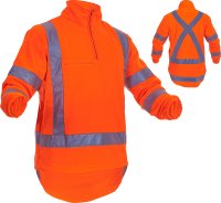 CAUTION TTMC-W17 X-BACK POLAR FLEECE 1/2 ZIP-SIZE