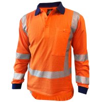 [801299-S] BREEZE TTMC ORANGE POLO SHIRT, 100% COTTON, LS-SIZE (S)