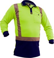 [PCP1213-FLYE/NA-S] CAUTION D/N L/S MICRO FIBRE POLO-SIZE (S)