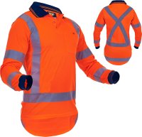 [PCP1224-FLOR-S] CAUTION TTMC-W17 L/S MICRO FIBRE POLO - X-BACK-SIZE (S)