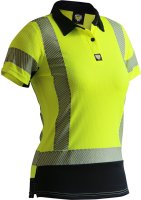 [PCP1264-FLYE/BK-4] CAUTION D/N WOMEN'S MICROVENT POLO-SIZE (4)