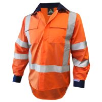 H-BACK- RIP STOP 155GSM COTTON LS SHIRT, TTMC-W, O/NAVY-SIZE