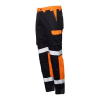 220GSM LIGHT CARGO TROUSERS, RIPSTOP BLK/ORN TAPE-SIZE