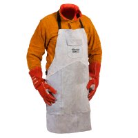 [EFA-L] FUSION CHROME LEATHER WELDERS APRON, KEVLAR STITCHED, SIZE (L)