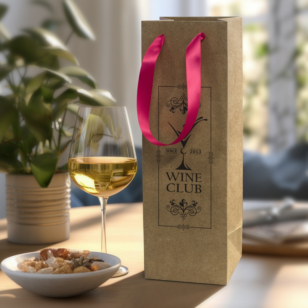 Champagne Ribbon Handle Paper Bag - 125055