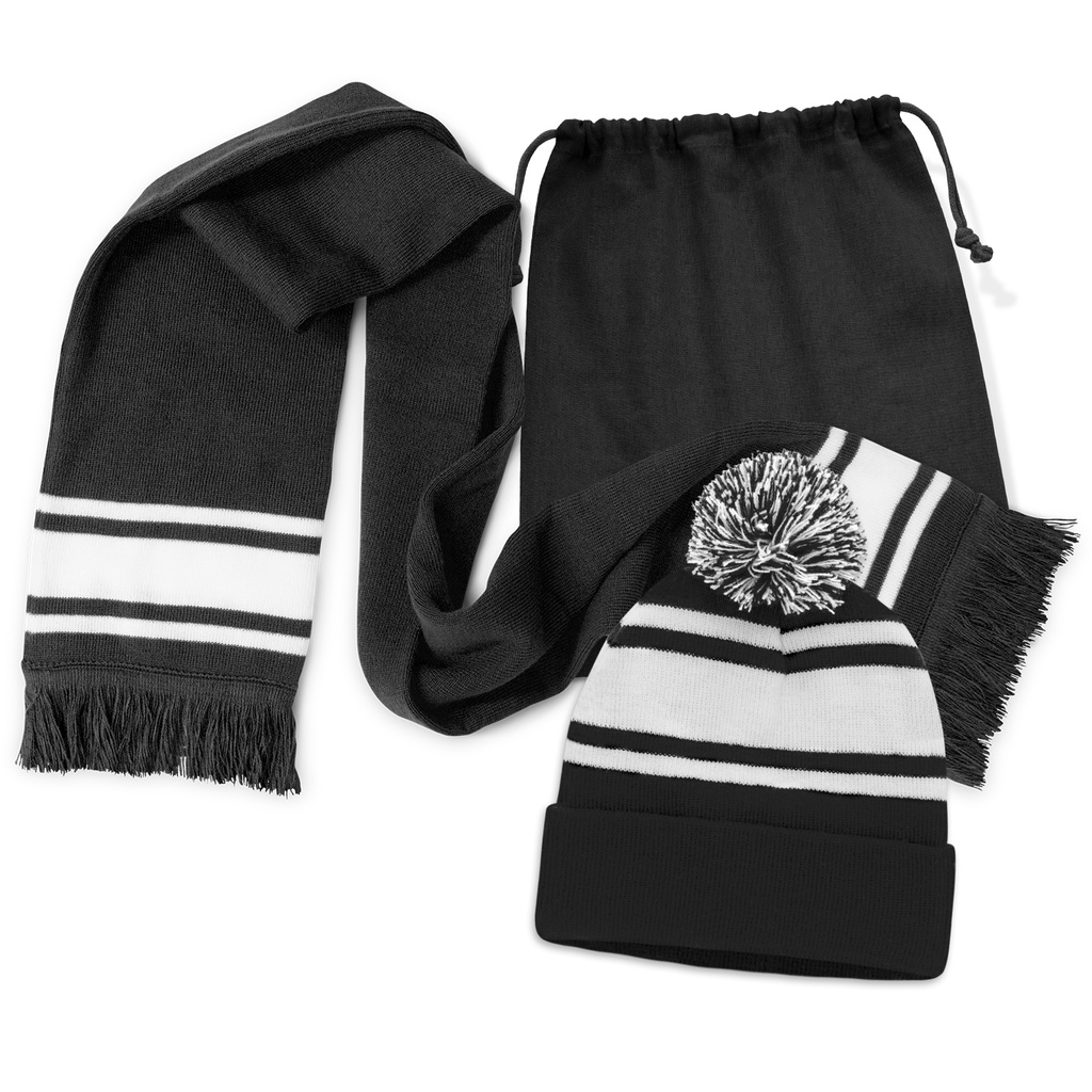 Commodore Scarf and Beanie with Pom Pom Set - 129251