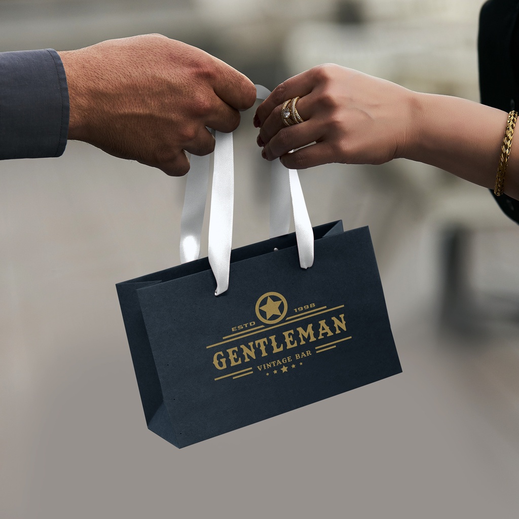 Small Ribbon Handle Paper Bag - 125056