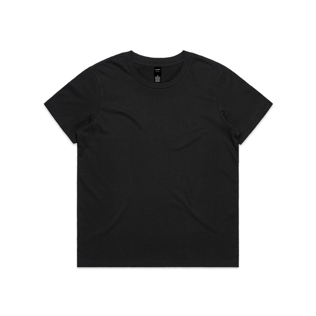 [4025-BLACK-F-XS] Wo's Maple Minus Tee [-8cm] 4025 - 4025 (XS, Black)
