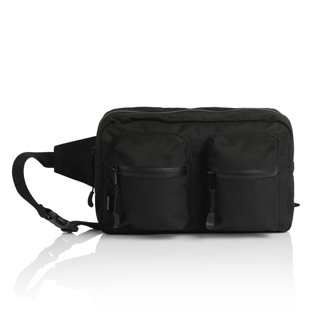 [1025-BLACK-P-OS] Recycled Double Waist Bag - 1025