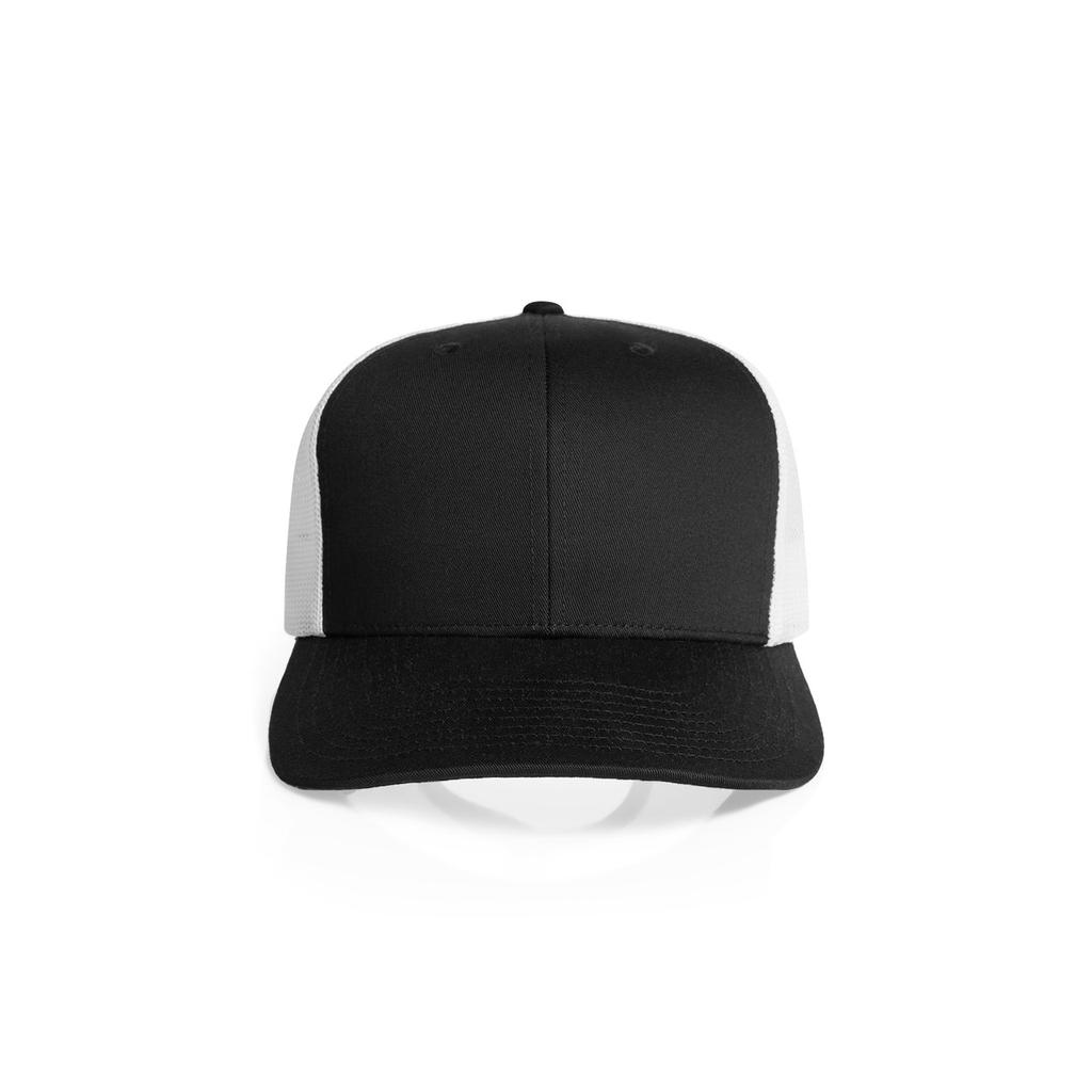 [1191-BL/WH-P-OS] Mesh Contrast Trucker Cap - 1191 (Black/White)