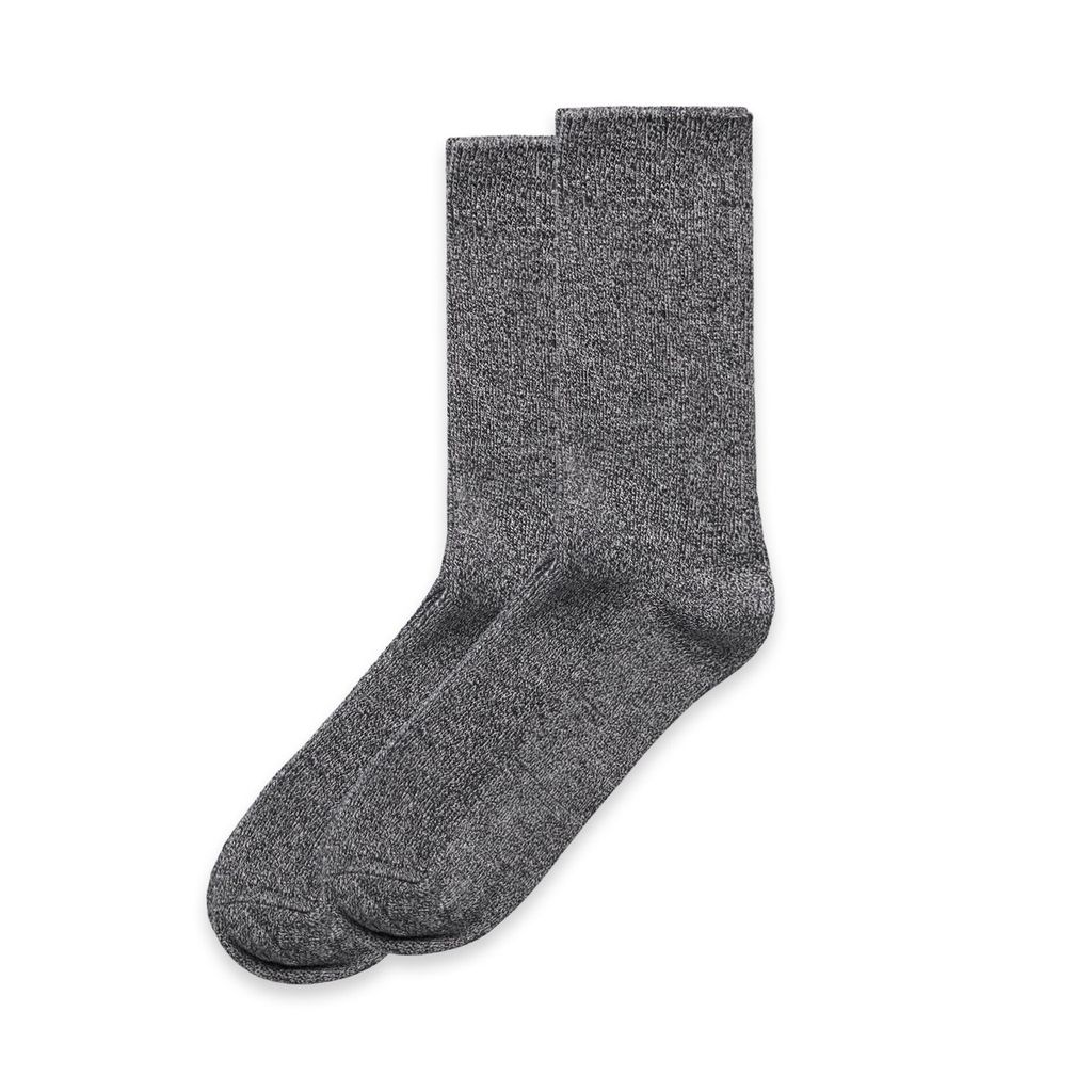[1205-BLA_M-4-8] Marle Socks (2 Pairs) - 1205 (4-8 US, Black Marle)