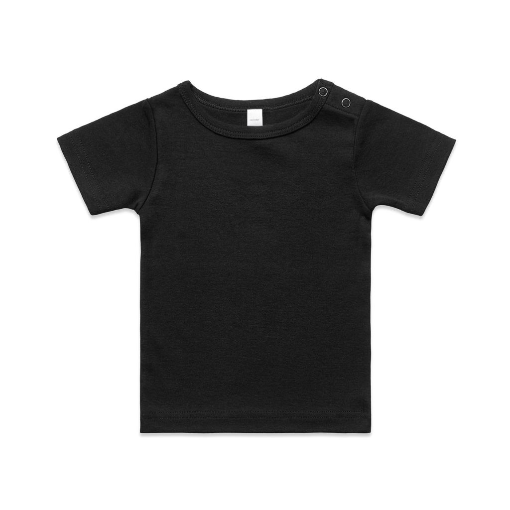 [3001-BLACK-P0-3] Organic Infant Wee Tee - 3001 (0-3M, Black)