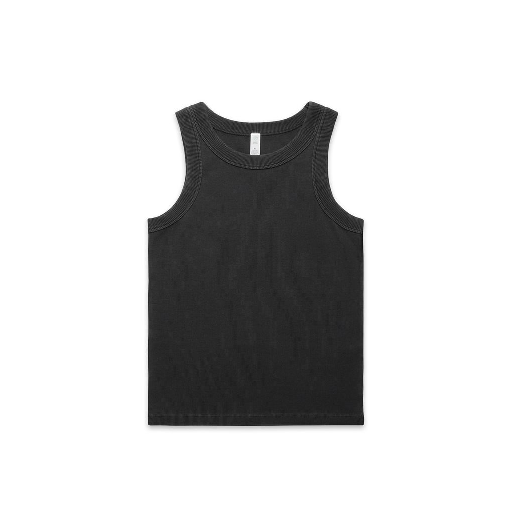 [4034-F_BLK-F-XS] Wo's Faded Organic Rib Tank - 4034 (XS, Faded Black)