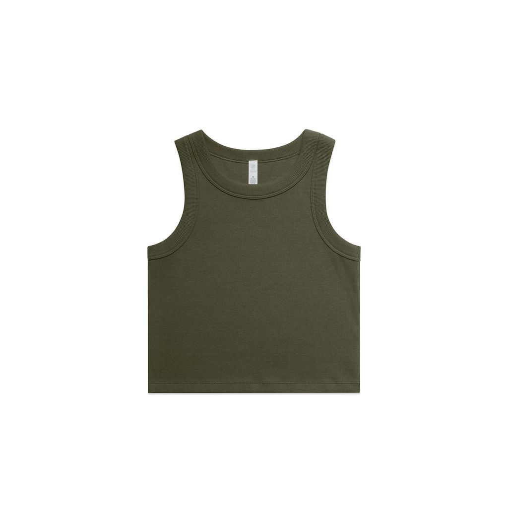 [4064G-ARMY-F-XS] Wo's Organic Rib Crop Tank - 4064G (XS, Army)
