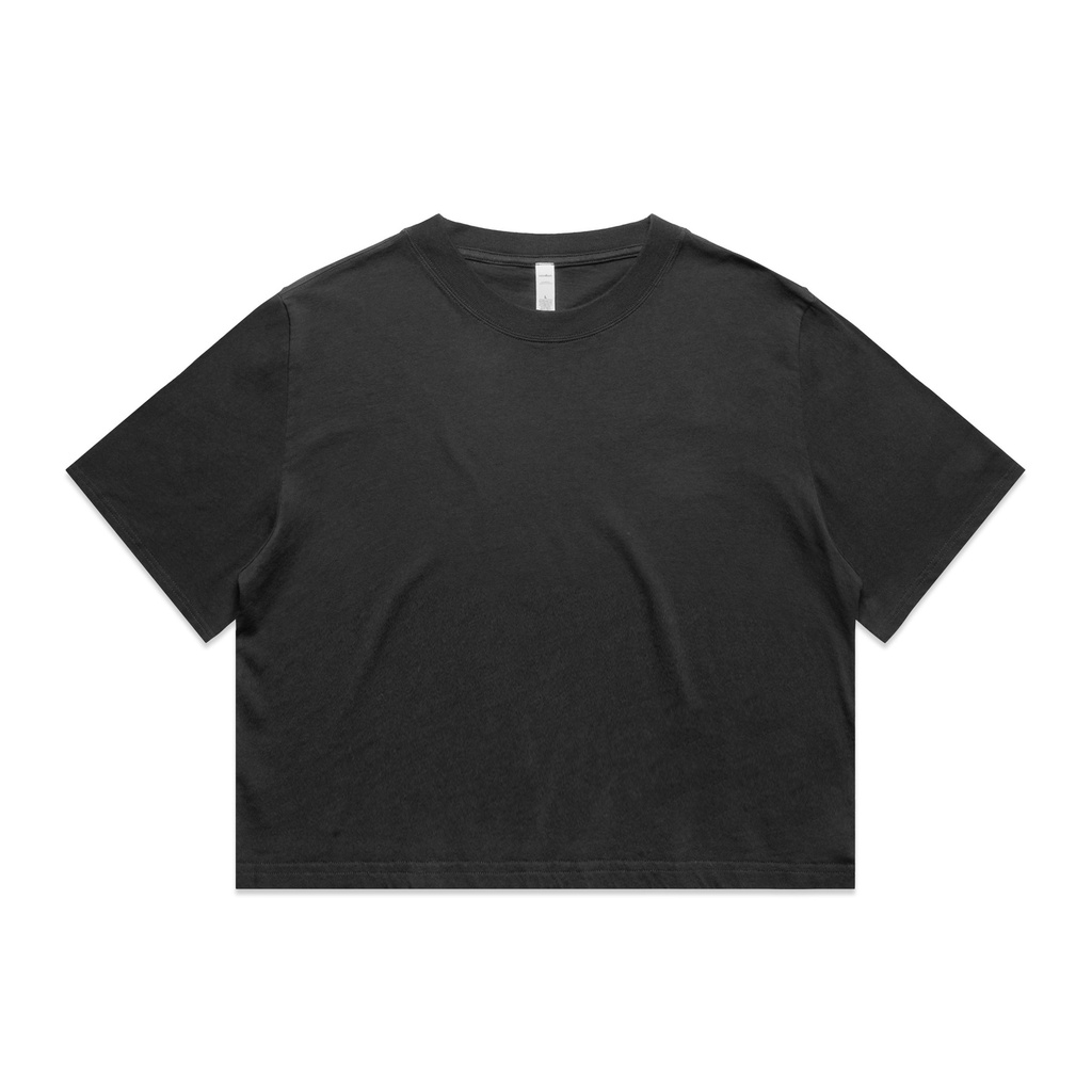 [4089-F_BLK-F-XS] Wo's Heavy Faded Crop Tee - 4089 (XS, Faded Black)